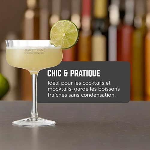 Bartesian Verre Coupe – Verres pour Cocktails & Mocktails, Verres à Bar pour Cocktails Classiques sans Glace, Verre pour Martini, Manhattan, Cosmopolitan, Daiquiri, 207 ml, Set de 2 - Nail Gallerys