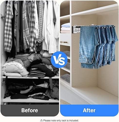 SABUIDDS Cintre à pantalons, peu encombrant, pour 9 pantalons, cintres multifonctionnels, en acier inoxydable, avec protection antidérapante, pour pantalons, jeans, serviettes et écharpes - Nail Gallerys