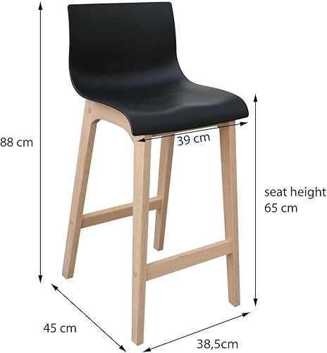 MOB-IN Lot de tabourets de Bar en chêne 65cm Tanna - Nail Gallerys