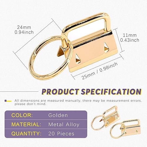 Swpeet Lot de 41 porte-clés de 25 mm 4 couleurs avec 1 pince à porte-clés, pinces en verre avec mâchoires, pinces de course de studio avec embouts en caoutchouc, parfaites pour l'installation de 4 - Nail Gallerys