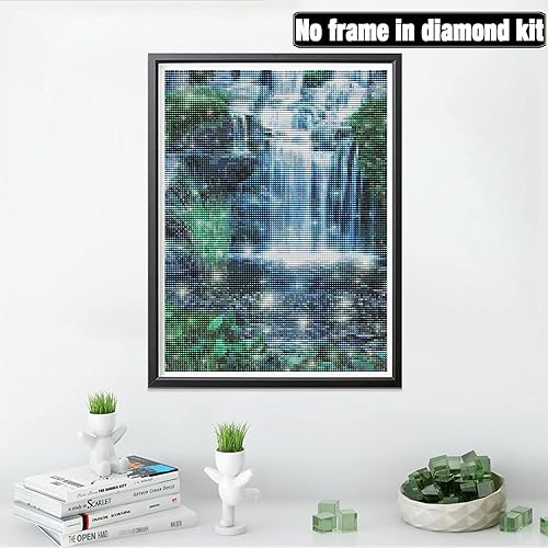 Yeerum DIY 5D Diamond Painting Herbe de Cascade Complet Accessoires, Paysage Broderie Peinture Diamant Painting Kit Complet Point De Croix Cristal Strass Artisanat Décoration De La Maison 30x40cm MO5 - Nail Gallerys