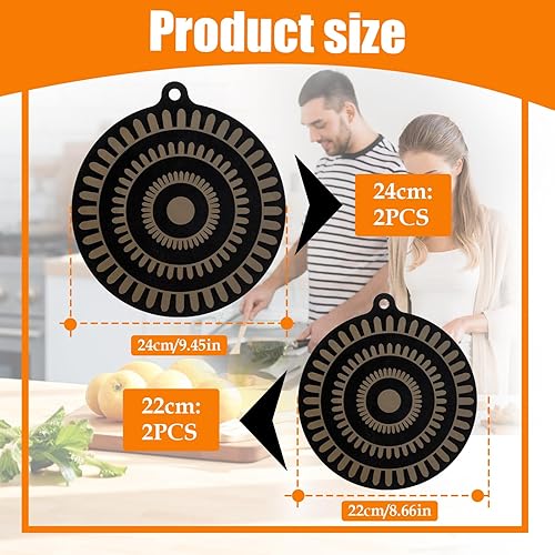 LURNODY 2 Pièces Tapis de Protection Plaque Induction, Protege Plaque Induction Silicone, 18cm/22cm, Anti-Glissement, Tapis pour Protéger les Ustensiles de Cuisine - Nail Gallerys