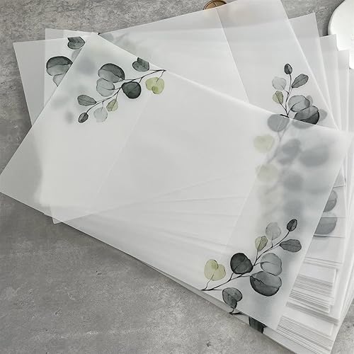 Feuilles de Papier vélin Emballage en vélin d'eucalyptus adapté à une invitation de mariage 5 x 7 (Size : 100pcs) - Nail Gallerys