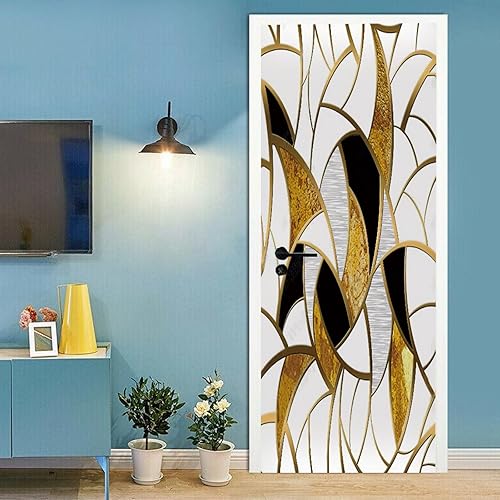 A.Monamour Sticker Porte Autocollant Poster De Porte 3D Bibliothèque Bibliothèque Pleine De Livres Vinyle Affiche De Porte Sticker Mural Papier Peint Art Décor 77x200cm - Nail Gallerys