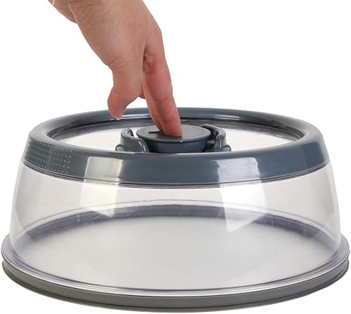 Cook Concept - Cloche Vide d'air - Diamètre 25 cm - Plat Fraicheur - Bouton Vide Air Intégré Gris Kb6046 - Nail Gallerys