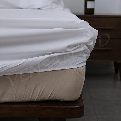 Vensan Parure de lit avec housse de couette et 2 taies d'oreiller, taille : double, 100 % coton, 300 fils, blanc, qualité hôtelière 5 étoiles. - Nail Gallerys