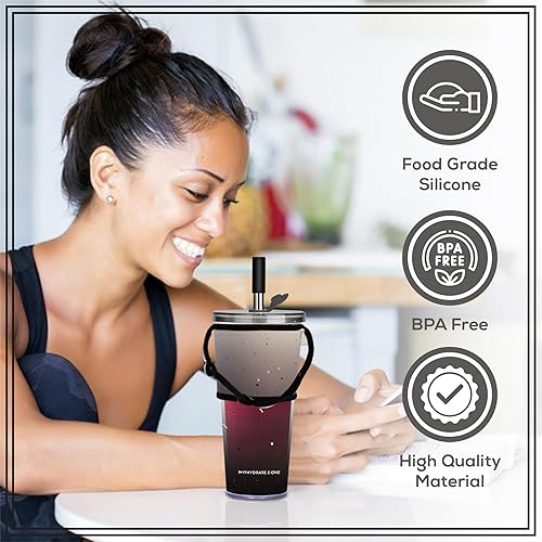 HYDRATE 2.ONE Gobelet Plastique Reutilisable avec Paille pour Bubble Tea perles en inox - Grand Verre a cocktail de 700ml pour smoothie, tasse a the, inclut un couvercle et sac de transport (Rose) - Nail Gallerys