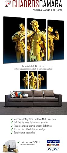 DKORARTE Tableau Moderne Photo Jeu Vidéo Fortnite, Epic Games, Doré 2ème Saison, 97 x 62 cm, réf. 27335 - Nail Gallerys