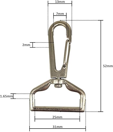 WedDecor Homard Dorés Fermeture Crochet Pivotant Pince Clip Snap Boucle Fermeture pour Porte-Clé, Porte-Monnaie, Bretelles, Sac à Dos, Suspendu Article, Sac Accessoires - Bronze - 25mm, 25mm - Nail Gallerys