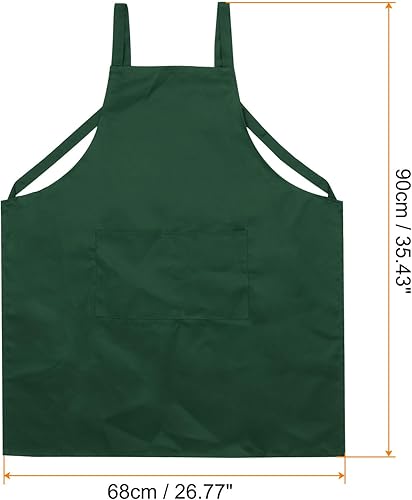 QUARKZMAN 2pcs H Style Tablier Cuisine Cuisine Tabliers art Peinture Tablier avec 2 Poches pour Maison Cuisine Restaurant Artisanat Jardin Cuisine, Foncé Vert - Nail Gallerys