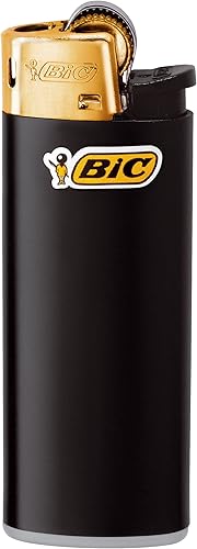 BIC J25 Lot de 50 mini briquets avec roues de friction Doré - Nail Gallerys