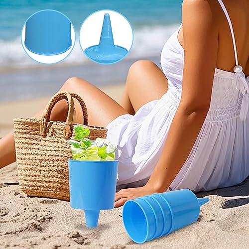 Porte-gobelets de plage, dessous de verre de sable – Dessous de verre pour les vacances en plein air, équipement de voyage pour clés, téléphone, écran solaire et lunettes de soleil - Nail Gallerys