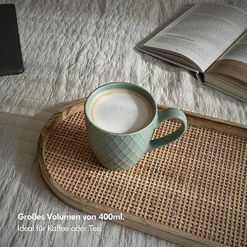 KIVY Service de table pour 6 personnes, résistant aux rayures et au lave-vaisselle, 6 x 27 cm + 6 x 22 cm, moderne, 12 pièces, service combiné, vert, assiettes plates, assiettes plates, vaisselle - Nail Gallerys