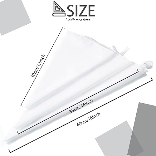 LUKIUP 3 PCS Poche a Douille Reutilisable, 40/35 /30 Cm Poche a Douille Patisserie Professionnelle, DIY Gâteau Outil de Décoration, pour Biscuits, Cupcakes, Desserts, Gâteaux, Décoration - Nail Gallerys