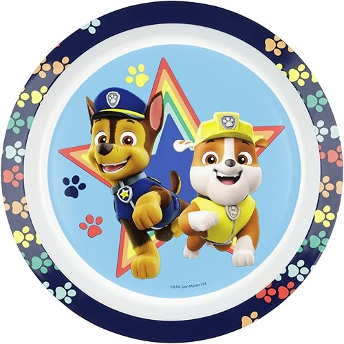 PAW PATROL Set de Petit-déjeuner, Set de Vaisselle 3 pièces avec Assiette, Bol et gobelet, Vaisselle pour Enfants en Plastique, Passe au Lave-Vaisselle/Micro-Ondes - Nail Gallerys