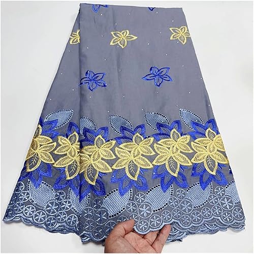 TIYGHI Tissu de 5 Verges dernière Broderie perlée Lourde 100% Coton Voile Dentelle Style Populaire for la fête de Mariage (Color : Same as picture-05, Size : 5 Yards) - Nail Gallerys