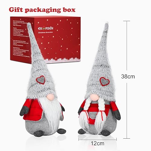 EKARSEN Paire GNOME en Peluche pour Décoration de la Maison, Fait Main, Original, Cadeau Parfait pour Noël Nouvel an - Nail Gallerys