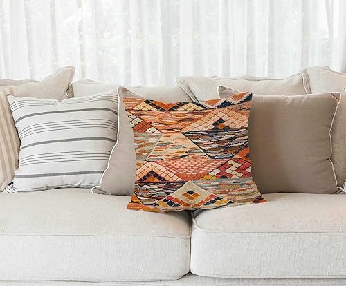 Housse de coussin décorative vintage en coton et lin pour canapé, 45,7 x 45,7 cm - Nail Gallerys