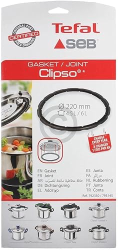 Joint pour couvercle compatible avec Tefal 792350 pour autocuiseur Clipso 4,5/6 litres Ø 22 cm - Nail Gallerys