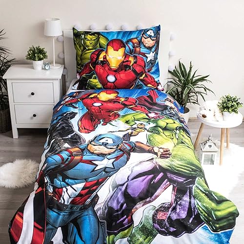 Jerry Fabrics Parure De Lit Avengers - 140 X 200 Cm - Bleu - Nail Gallerys