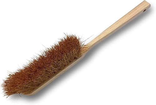 Balayette Brosse en Fibres de Coco Naturel | Lot de 10 | Manche Long en Bois | Longueur 45 cm | Poussière Sable Terre plâtre Ciment Cendres cheminées barbecues | Kibros 820Mbx10 - Nail Gallerys