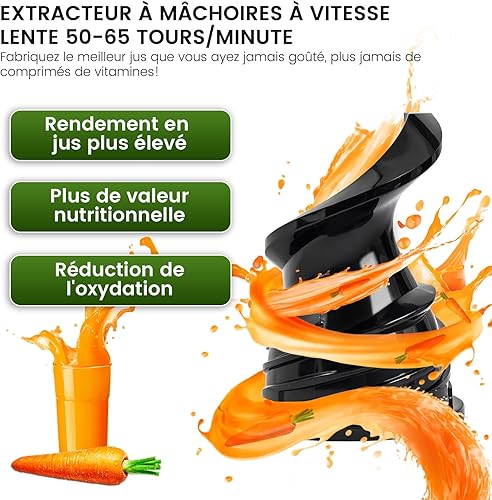 Presse-agrumes Keenray, Extracteur de jus à mastiquer fruits et légumes, Légumes Presse à froid à jus-Facile à nettoyer, Moteur silencieux Fruit Juice Machine - Nail Gallerys