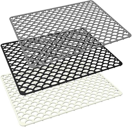Besshepplo Tapis d'évier de cuisine en silicone, tapis de protection d'évier de cuisine, tapis de protection en silicone pour le fond de la cuisine (noir) - Nail Gallerys