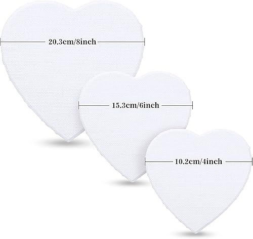 Prasacco Lot de 3 toiles tendues pour peinture, toile vierge en forme de cœur, fournitures artistiques pour peinture à l'huile, acrylique, coulée d'artistes (10,2 x 15,2 cm) - Nail Gallerys