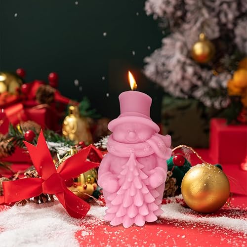 DeryArcle Moule Silicone Bougie Bonhomme de Neige, Moules Résine époxy Noël 3D, Moulle Resine Moulage Ornement Snowman Candle Mold pour Bricolage Bougies Savons Décor Artisanat Sculpture (Type A) - Nail Gallerys