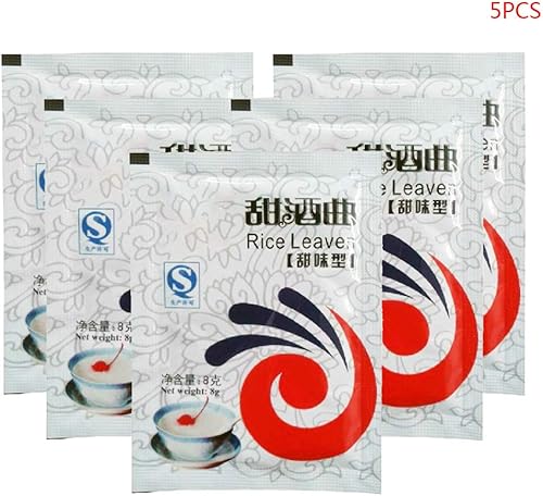 XINGLIDA Leaven de riz, lot de 5 paquets de démarrage de fermentation de vin de riz, de riz sucré chinois pour la fabrication de poudre de levin, matériau de brassage maison, 5AC303899 - Nail Gallerys