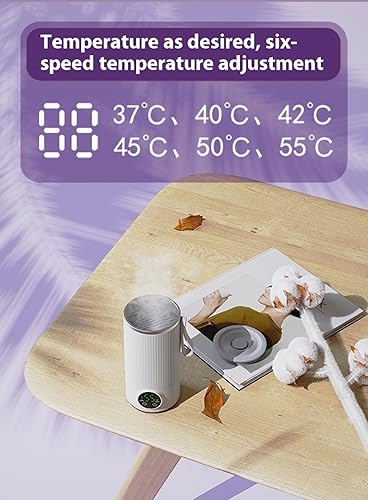 Bouilloire électrique de voyage, sans fil, 6000 mAh, rechargeable, portable, mini bouilloire de camping 400 ml, électrique en acier inoxydable, 4 vitesses, bouilloire de voyage - Nail Gallerys