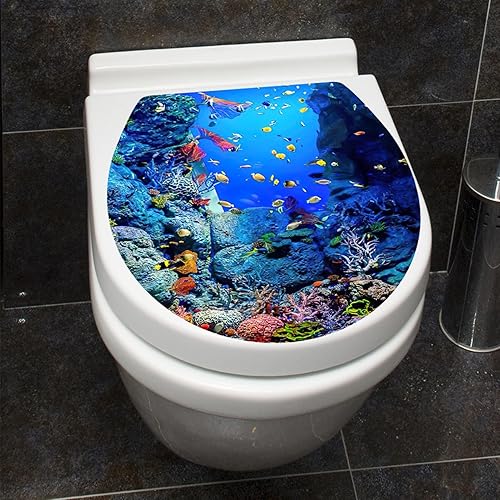 Autocollants pour couvercle de toilette,autocollants pour couvercle de siège de toilette - Autocollants muraux et peintures murales sur le thème de la mer Autocollant pour toilettes | Décalcomanies de - Nail Gallerys