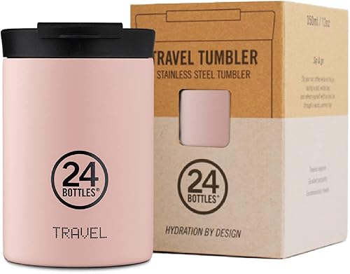 24BOTTLES Travel Tumbler - Mug Isotherme Cafe et The 350 ml, Tasse Isotherme 100% Hermétique, Thermos 6h Hot et 24h Cold, Bouteille Gourde Isotherme Inox Écologique au Design Italien, Dusty Pink - Nail Gallerys