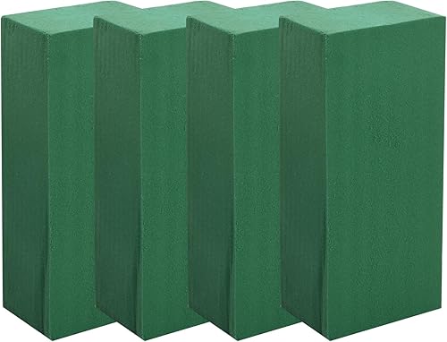 Cozlly 4 x Mousse Florale, Blocs de Mousse Florale 22.5 x 10 x 7cm, Arrangements Floraux en Mousse, Mousse Verte pour Fleurs, Éponge Florale pour Artisanat, Mariage, Showroom et Décorations de Jardin - Nail Gallerys