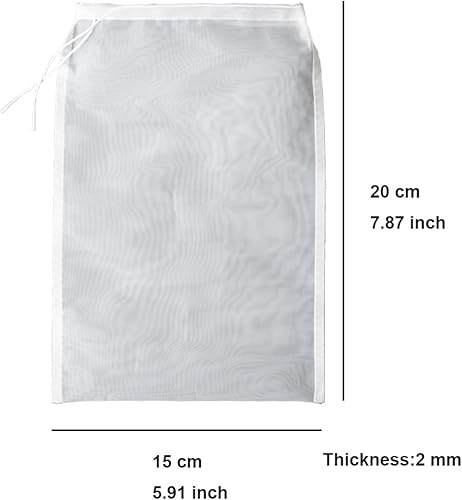 Lot de 6 sacs filtrants en nylon pour la cuisine sous vide, l'aquarium et la filtration de qualité alimentaire avec cordon de serrage facile, sacs en filet réutilisables et polyvalents pour filtration - Nail Gallerys