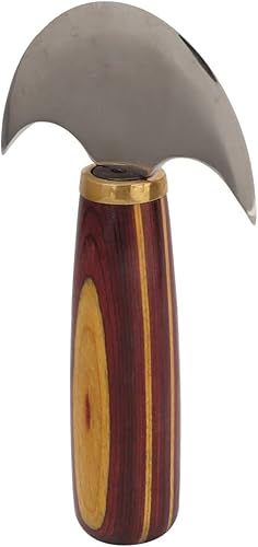 Couteau demi-lune, polyvalent avec manche en bois, couteau à tête ronde en cuir, travaillant pour la fabrication de cuir et de cuir(S) - Nail Gallerys