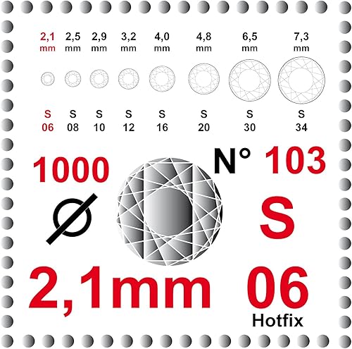 1000 Strass Hotfix S6 2mm Gris n°103 - Nail Gallerys