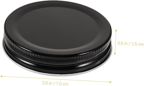 Hemobllo Lot De 10 Couvercles Hermétiques Pour Bocaux Étiquettes Anti-Fuite Larges Réutilisables Polyvalents Pour Conserves Bocaux De Nuit Scellant Sous Vide Fer Noir - Nail Gallerys