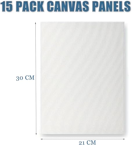 Cobenga 15 Pièces Toiles pour Peinture, Format A4 21 x 30 cm Petits Panneaux de Toile de Peinture, 100% Coton Blanc Vierge, Petits Panneaux d'Art en Toile Tendue pour Peinture à l'Huile - Nail Gallerys