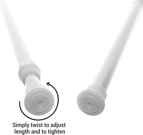 Danily Barres d'armoires, 4 tiges à Ressorts réglables, 40 à 70 cm, Blanches, avec revêtement antidérapant - Nail Gallerys