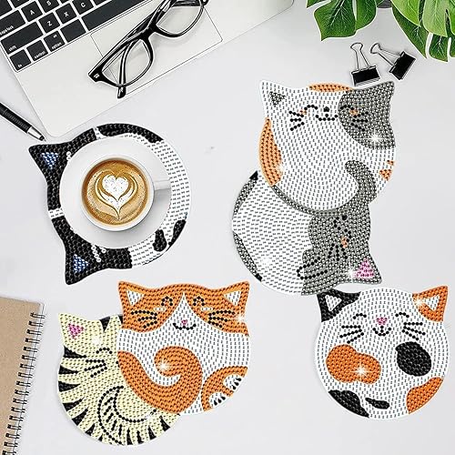 Wulcea Peinture Diamant Dessous De Verre Diamond Painting Enfant Adulte Cheerful Cadeau Fille 4 5 6 7 8 9 10 11 12 10-12 14 15 Ans Chat Anniversaire Goodies Cadeaux Jeux Idée Jouet Meilleure Amie Ado - Nail Gallerys