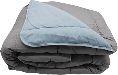 Mortreux Couette Légère Gris/Bleu Ciel - 2 Personnes 240 x 260 - Spécial été - Nail Gallerys