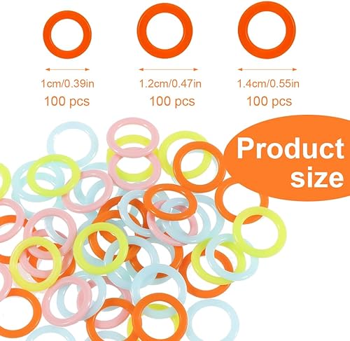GXGM 300 PCS Marqueur Tricot,Marqueurs De Point en Plastique,Marqueur de Maille Crochet,Marqueurs À Tricoter Anneaux Lisse Crochet Point Marqueur Anneau Assortis Tricot Compteurs Aiguille Clip - Nail Gallerys