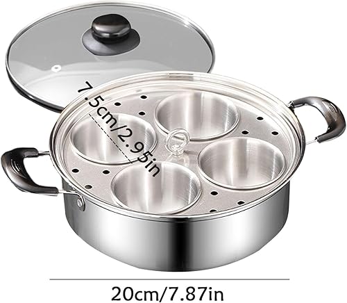 Pocheuse à œufs en acier inoxydable - 4 tasses - Antiadhésive - Résistante à la rouille - Pour une cuisson facile du petit déjeuner et du brunch - 7,5 cm - Nail Gallerys