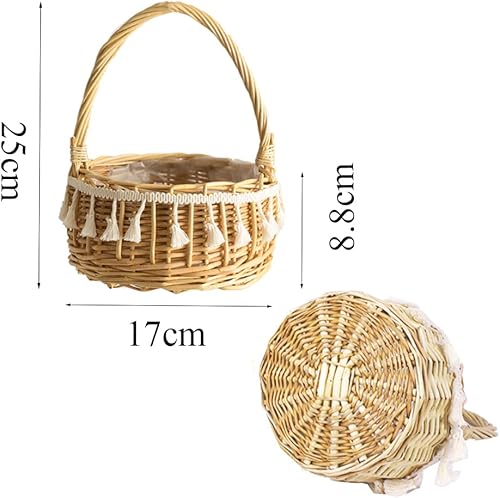 Vasemele Panier de Rangement Osier Petit Panier Mariage Panier Mariage Fleur Paniers Pique Panier Cadeau Mariage Rustique Panier Osier Rangement Salle Petit Panier Osier - Nail Gallerys