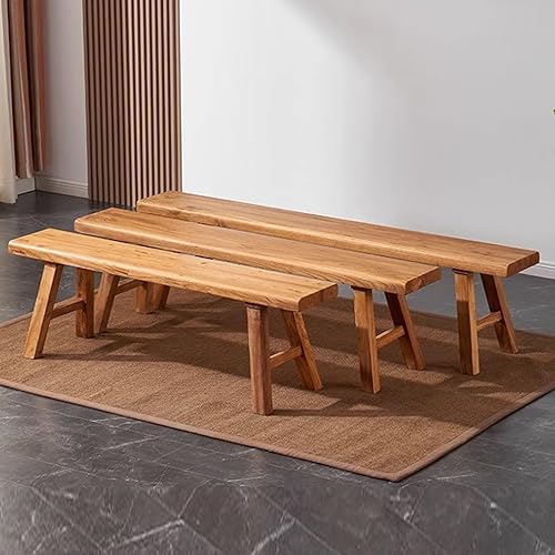BRCYKRWY Banc Dappoint Vintage,Banc De Lit Banc en Bois Naturel,Banc Salle A Manger,Banc pour Table De Cuisine,Banc dans Un Look Vintage Tendance pour Cuisine,Salon,Chambre Bords Naturels pour Entrée - Nail Gallerys