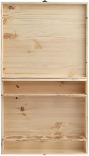 Coffrets en Bois | 4 Bouteilles 750 ML | Mesure Interne 33,5X38,5X9,5 | Caisse/récipient à vin/bière | pour Anniversaires, Mariages et événements Art. TGCOF4 - Nail Gallerys