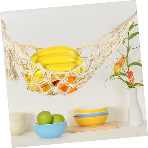 Toddmomy 1ensemble Corbeille Suspendue pour Fruits Et Légumes Panier Décoratif De Cuisine Rangement Pratique Et Woven Accessoire De Cuisine pour Économiser De Espace - Nail Gallerys
