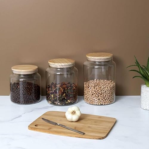 Bocal de Conservation 2,4L en Verre Couvercle Bois - Nail Gallerys