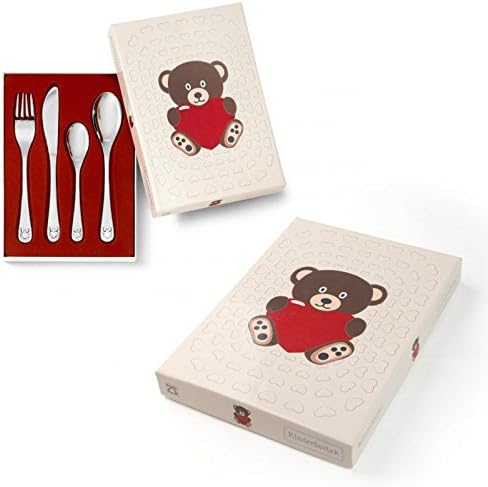 Amikado Couverts Ourson et Son Coeur gravé au prénom de l'enfant - Nail Gallerys